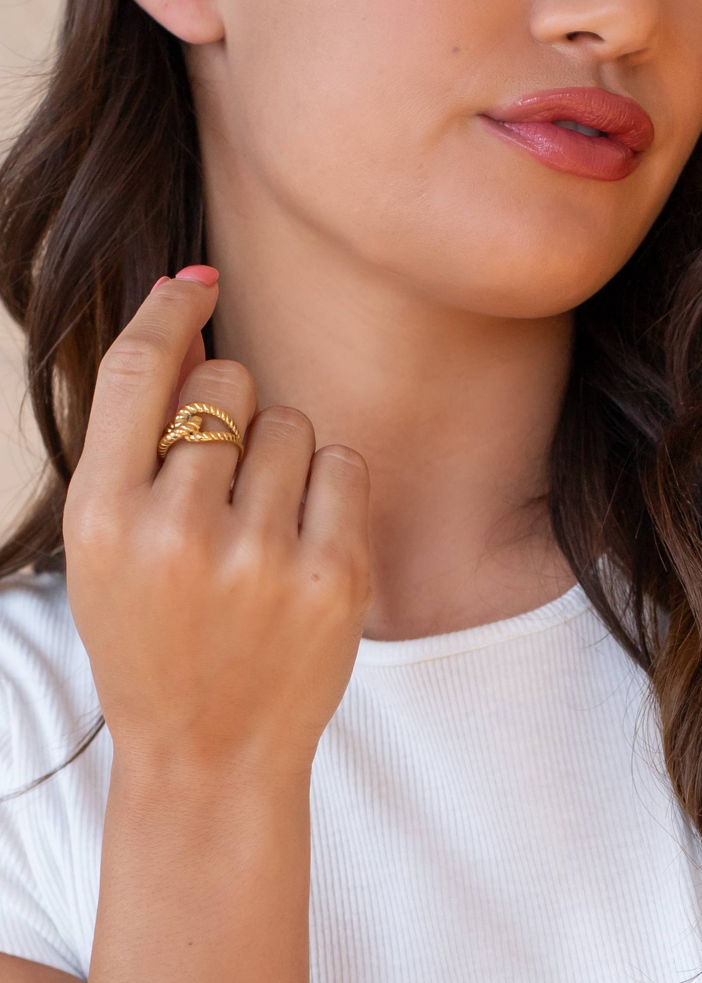 LUXE GOLD TWISTED ROPE RING