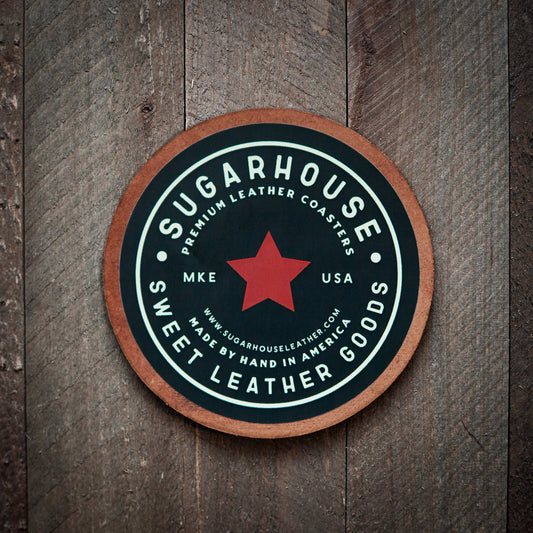 AMERICAN FLAG LEATHER COASTER