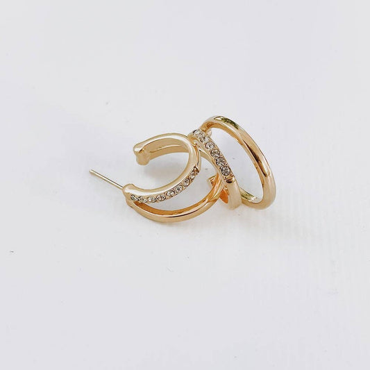 CRYSTL DOUBLE HOOP EARRING
