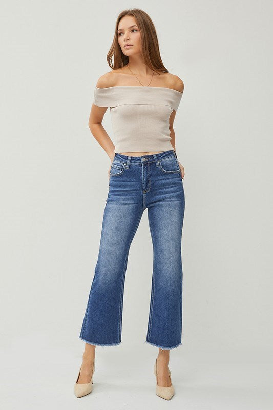 ELLY ANKLE WIDE STRAIGHT LEG DENIM