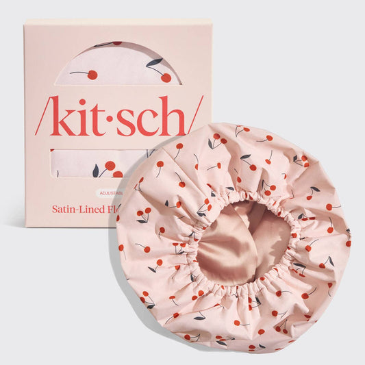 CHERRY PRINT SHOWER CAP